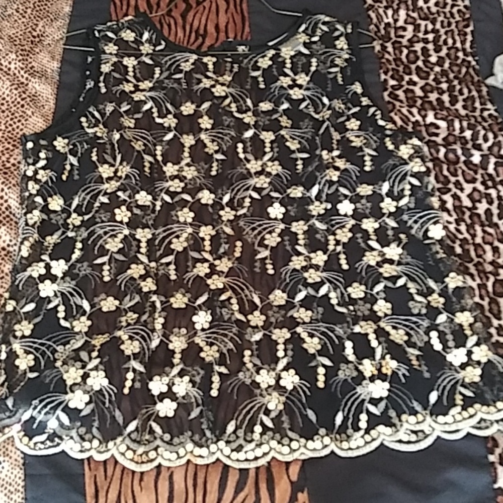 See through sequin blouse